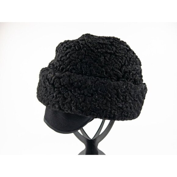 Adam Meldrum & Anderson Black Boiled Wool Hat with Ear Covers Size M Winter Cap main image 12